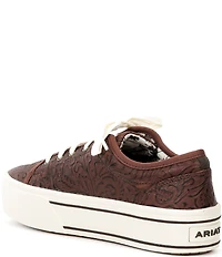 Ariat Women's Skylar Floral Embossed Leather Lace Up Platform Sneakers