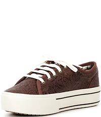 Ariat Women's Skylar Floral Embossed Leather Lace Up Platform Sneakers