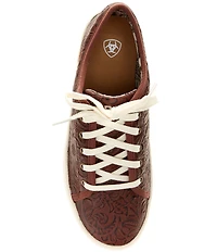 Ariat Women's Skylar Floral Embossed Leather Lace Up Platform Sneakers