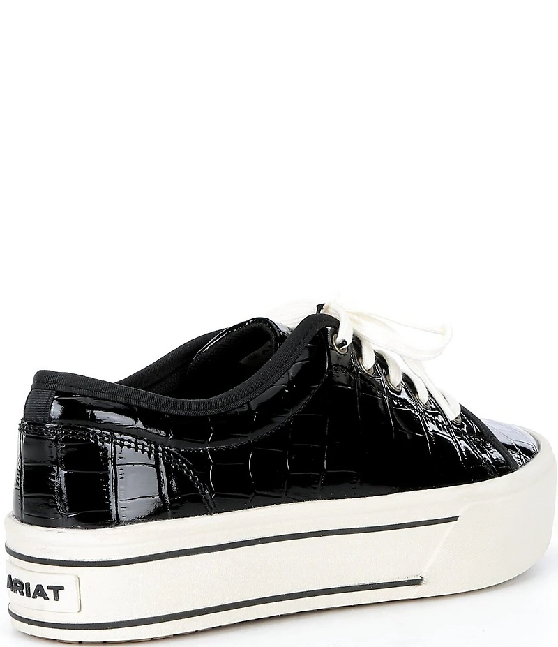 Ariat Skylar Luxe Croco Embossed Leather Lace Up Sneakers