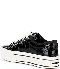 Ariat Skylar Luxe Croco Embossed Leather Lace Up Sneakers