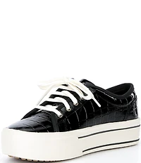 Ariat Skylar Luxe Croco Embossed Leather Lace Up Sneakers