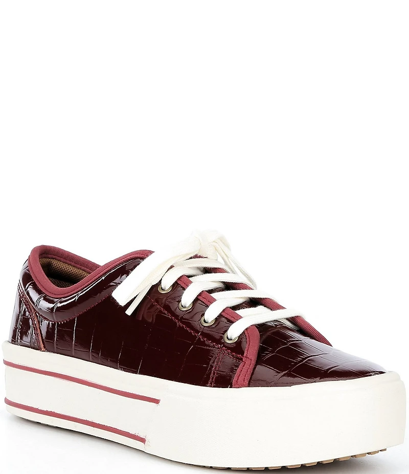 Ariat Skylar Luxe Croco Embossed Leather Lace Up Sneakers