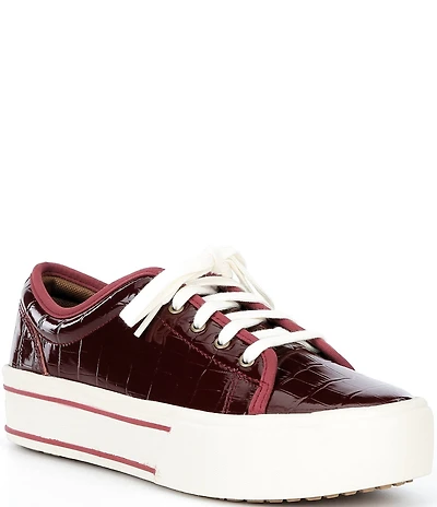 Ariat Skylar Luxe Croco Embossed Leather Lace Up Sneakers