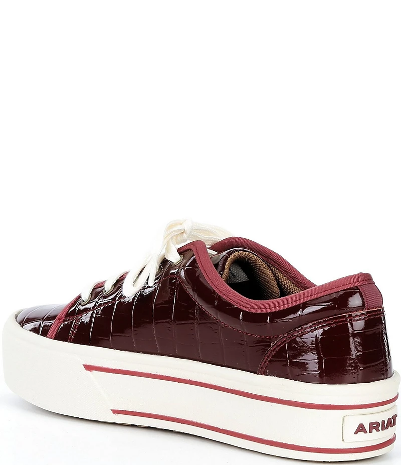 Ariat Skylar Luxe Croco Embossed Leather Lace Up Sneakers
