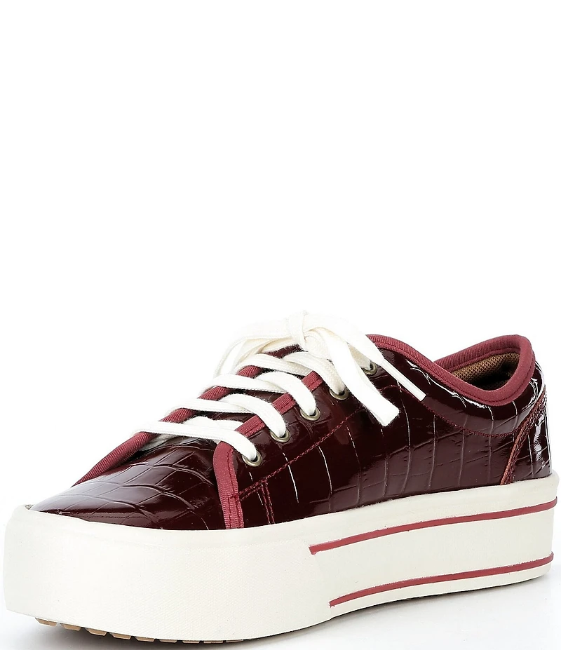 Ariat Skylar Luxe Croco Embossed Leather Lace Up Sneakers