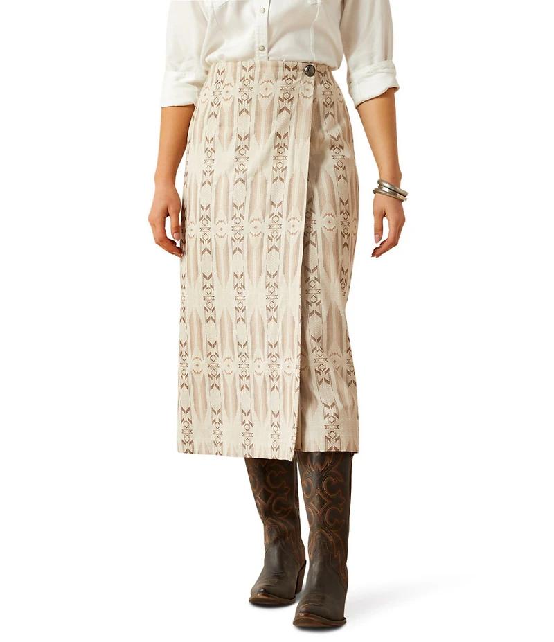 Ariat Southwestern Bombay Faux Wrap Midi Skirt
