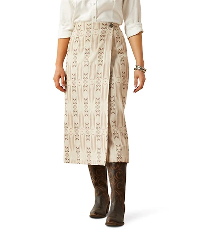 Ariat Southwestern Bombay Faux Wrap Midi Skirt