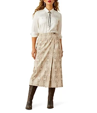 Ariat Southwestern Bombay Faux Wrap Midi Skirt
