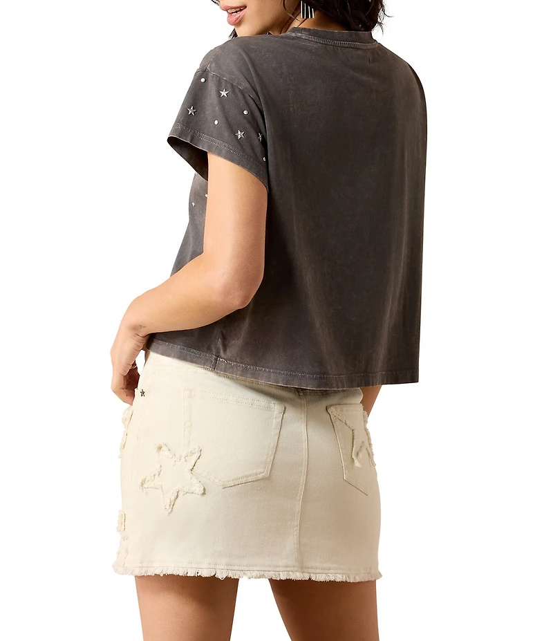 Ariat Star Studded Mineral Wash Crew Neck Short Sleeve Tee