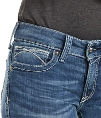 Ariat Stretch Denim Mid Rise Straight Leg Jeans