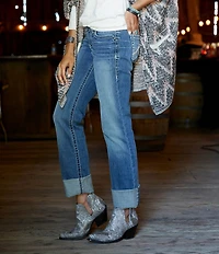 Ariat Stretch Denim Mid Rise Straight Leg Jeans