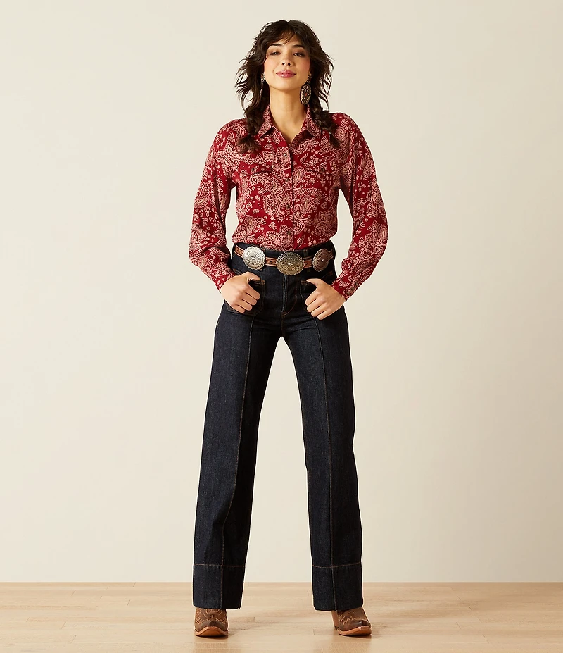 Ariat Ultra High Rise Tomboy Western Utility Wide Leg Jeans
