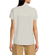 Ariat Vacation Cotton Camp Boxy Point Collar Short Sleeve Front Button Shirt