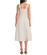 Ariat Valentine Stretch Twill Square Neck Sleeveless A-Line Midi Dress