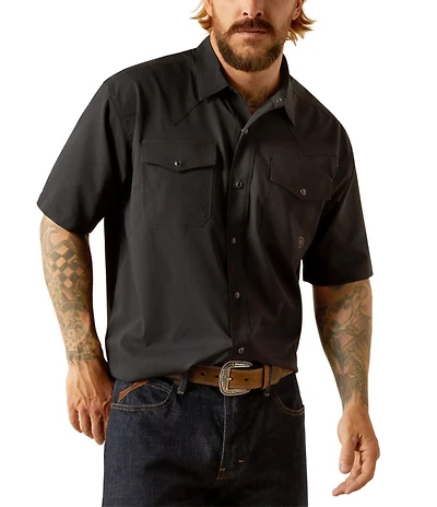 Ariat VentTEK Classic Fit Performance Short Sleeve Solid Woven Western Shirt