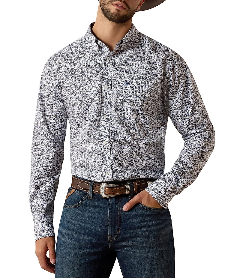 Ariat Weaver Slim Fit Printed Wrinkle Free Woven Shirt