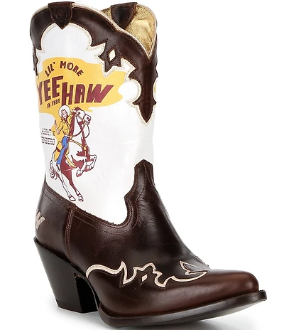 Ariat Women's Bandida Sendero Yeehaw Print Leather Mid Calf Western Boots