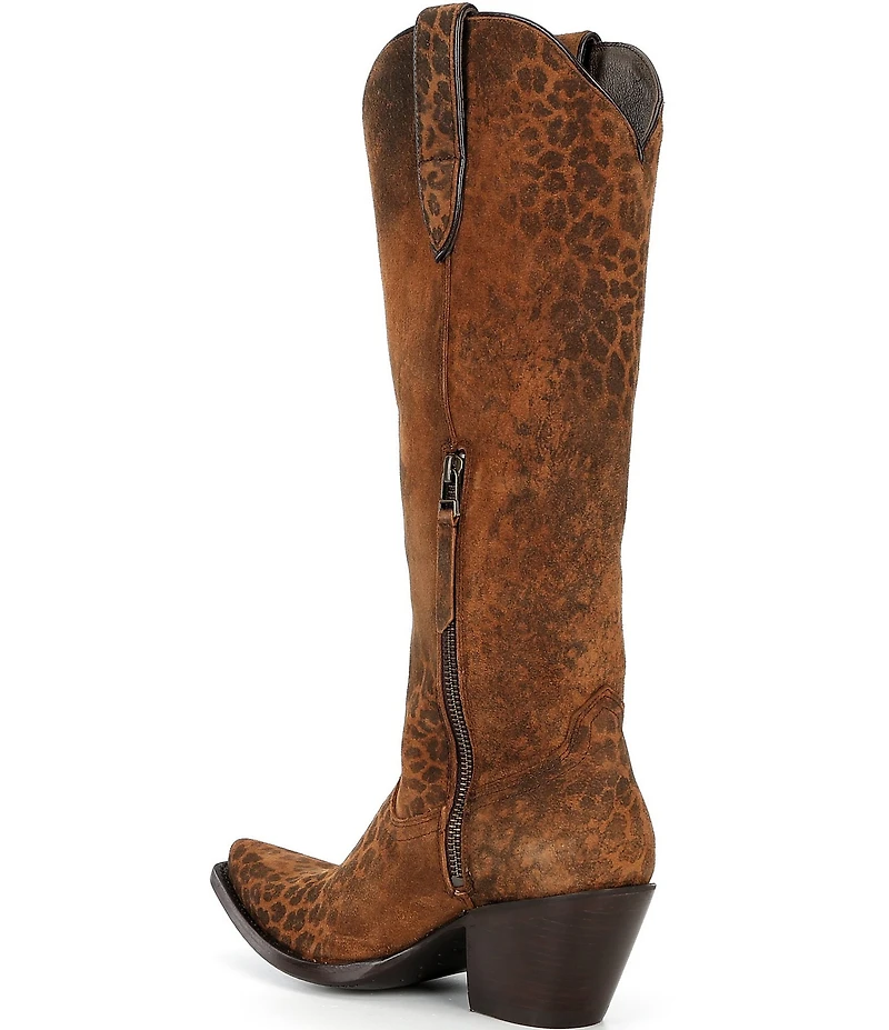 Ariat Women's Casanova Leather Distressed Leopard Print Tall Western Boots