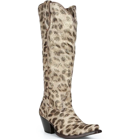 Ariat Women's Casanova Leopard Print Hair Calf Tall Leather Western Boots