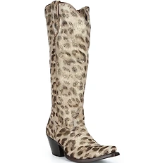 Ariat Women's Casanova Leopard Print Hair Calf Tall Leather Western Boots