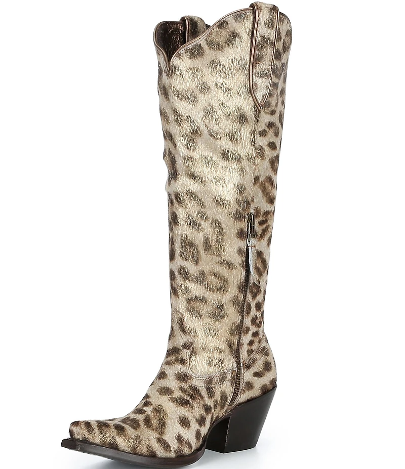 Ariat Women's Casanova Leopard Print Hair Calf Tall Leather Western Boots