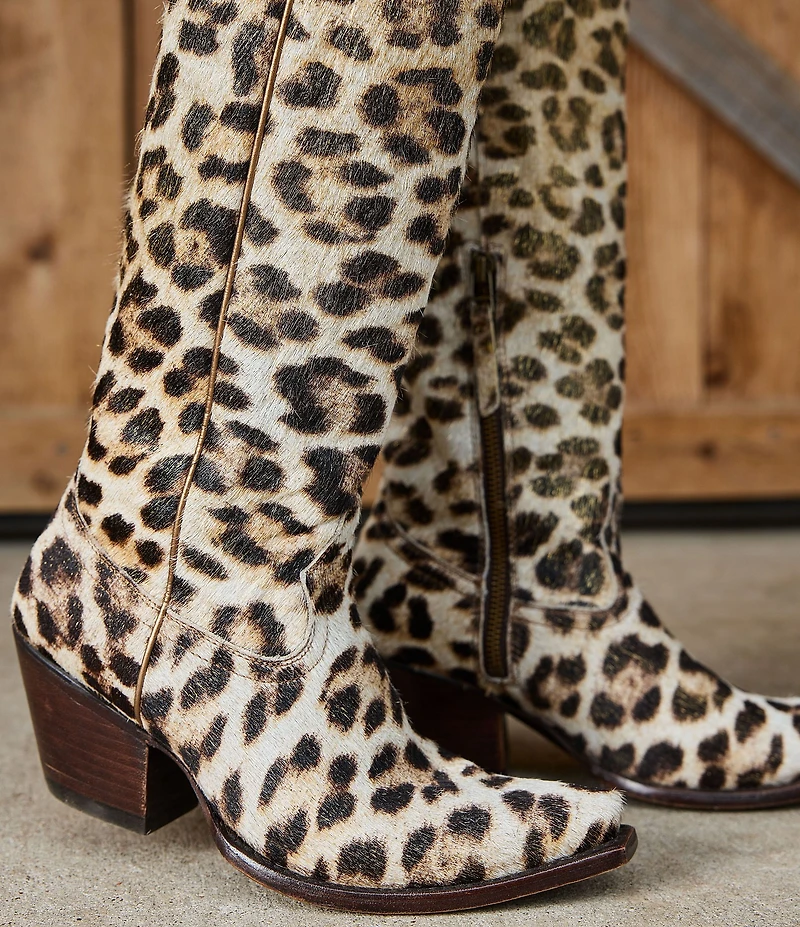 Ariat Women's Casanova Leopard Print Hair Calf Tall Leather Western Boots