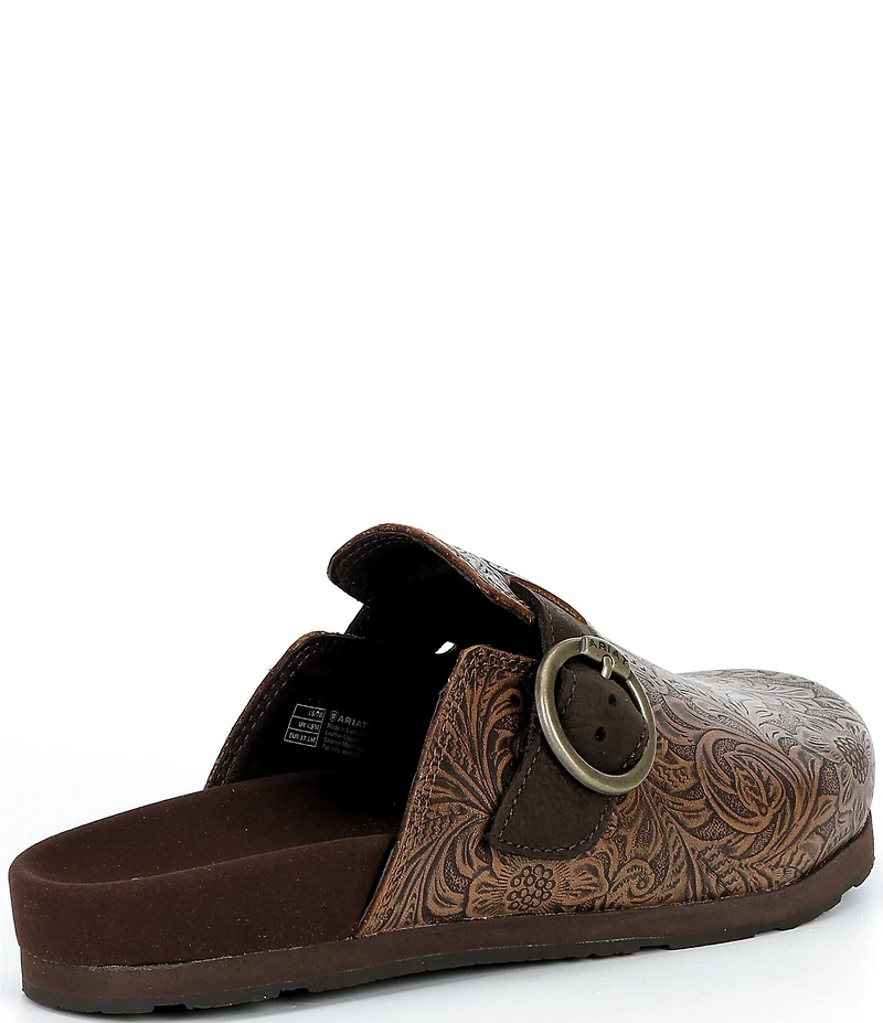 Ariat Women's Country Embossed Floral Leather Mule Clogs