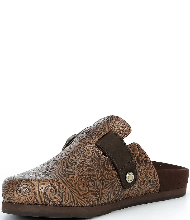 Ariat Women's Country Embossed Floral Leather Mule Clogs
