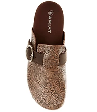 Ariat Women's Country Embossed Floral Leather Mule Clogs