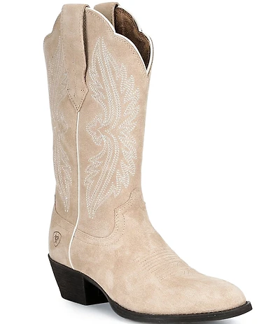 Ariat Women's Heritage R Toe Stretchfit Suede and Leather Mid Western Boots