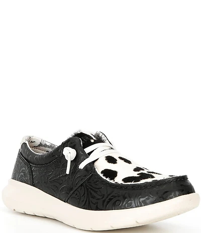 Ariat Women's Hilo Cow Print Hair Calf Apron Toe Slip On Sneakers