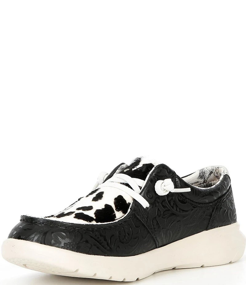 Ariat Women's Hilo Cow Print Hair Calf Apron Toe Slip On Sneakers