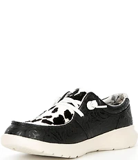 Ariat Women's Hilo Cow Print Hair Calf Apron Toe Slip On Sneakers