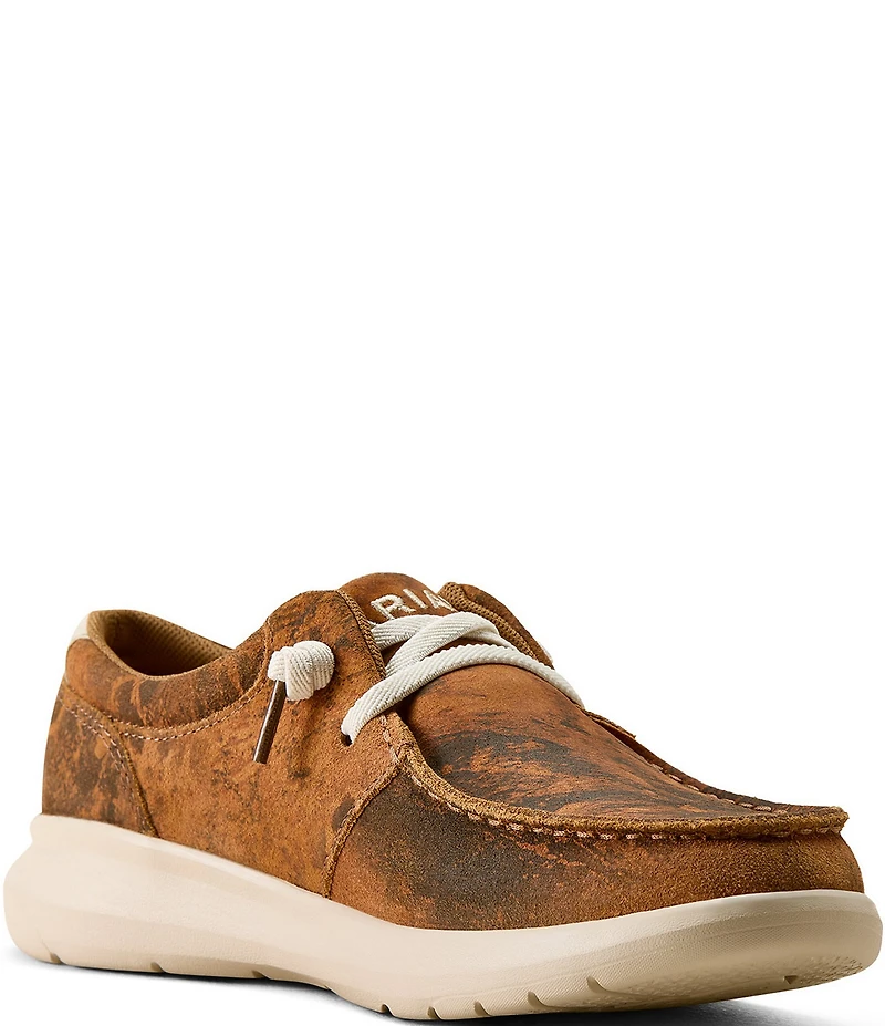 Ariat Women's Hilo Distressed Suede Leopard Print Slip Ons
