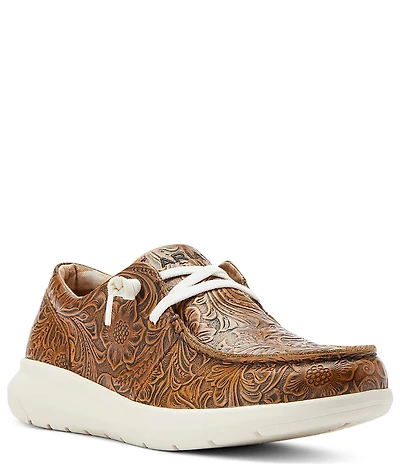 Ariat Women's Hilo Floral Embossed Leather Slip On Sneakers
