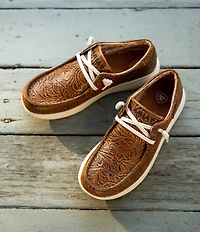 Ariat Women's Hilo Floral Embossed Leather Slip On Sneakers