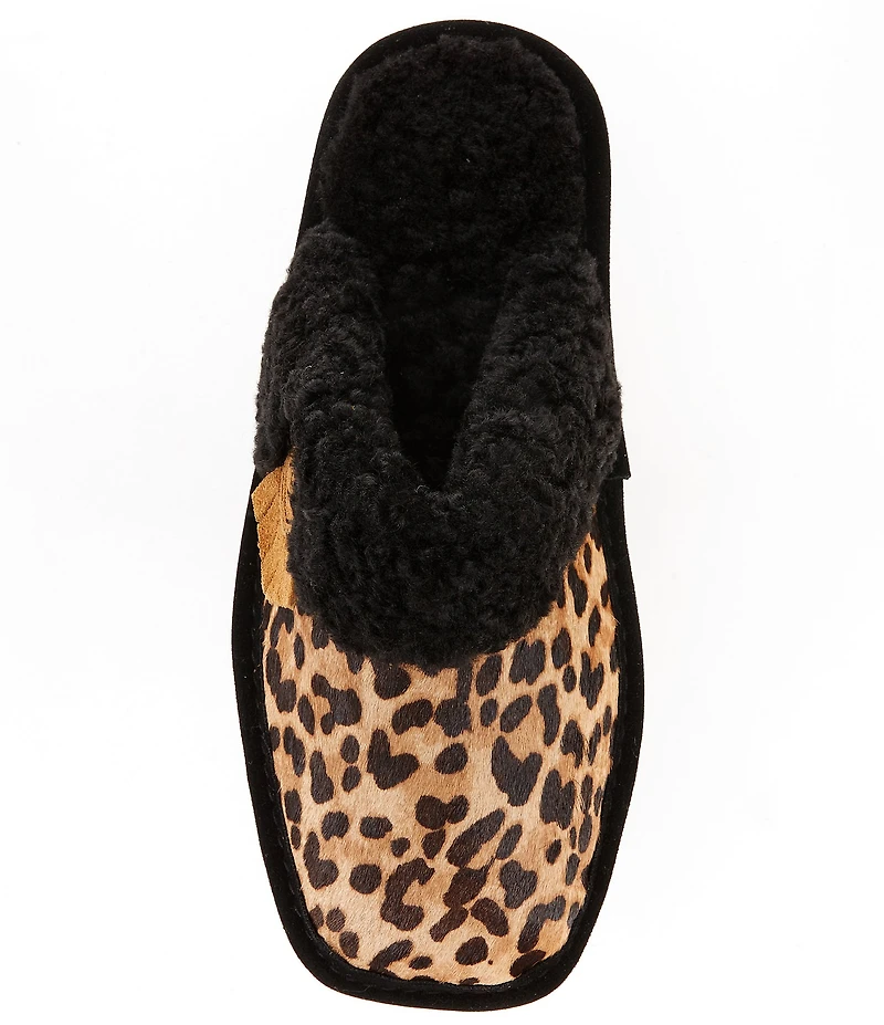 Ariat Jackie Hair Calf Leopard Square Toe Slippers