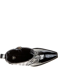 Ariat Women's Jade Luxe Caviar Croco Print Leather X Toe Western Booties