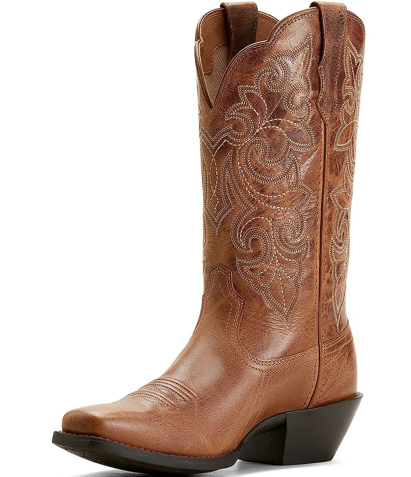 Ariat Women's Round Up Square Toe Leather Mid Calf Western Boots