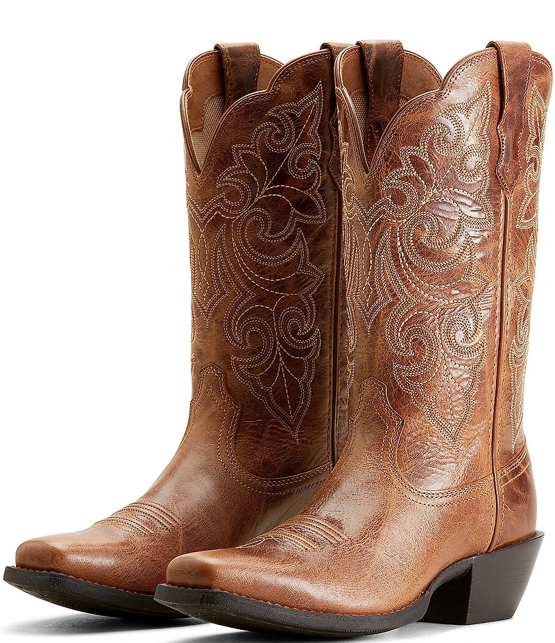 Ariat Women's Round Up Square Toe Leather Mid Calf Western Boots