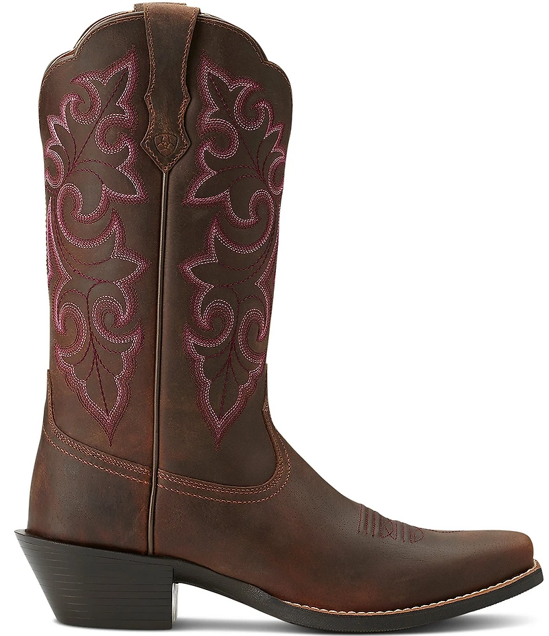 Ariat Women's Round Up Square Toe Leather Mid Calf Western Boots
