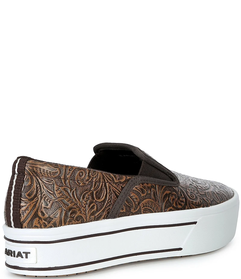 Ariat Women's Skylar Embossed Floral Platform Slip On Sneakers