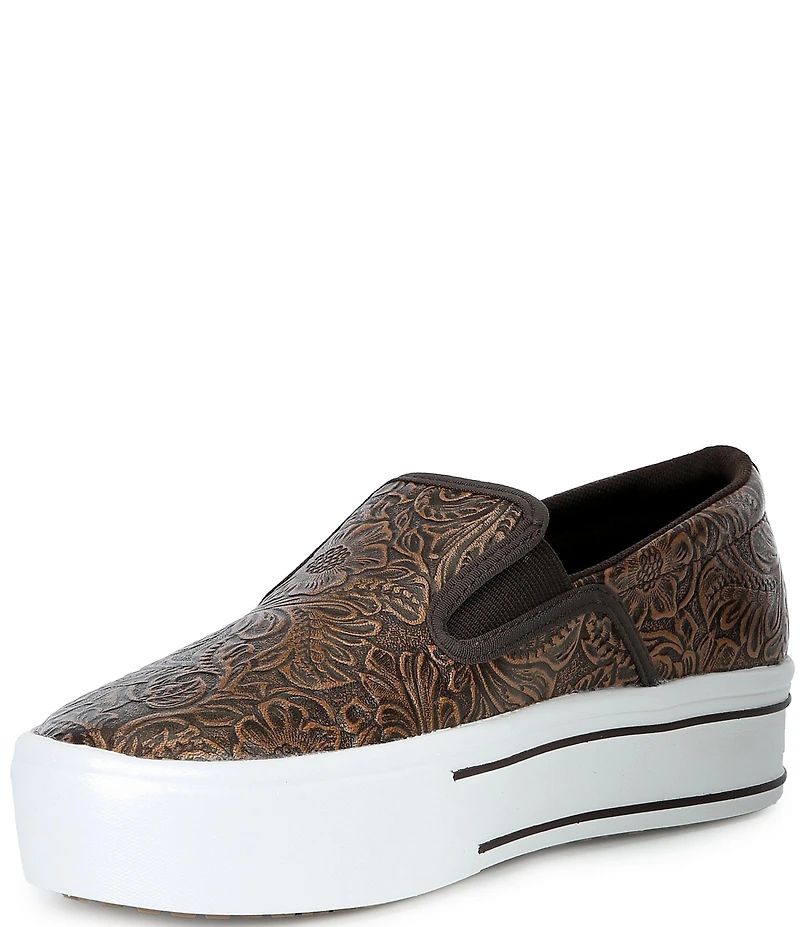 Ariat Women's Skylar Embossed Floral Platform Slip On Sneakers