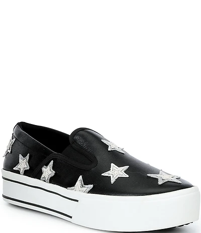 Ariat Women's Skylar Star Leather Slip On Platform Sneakers