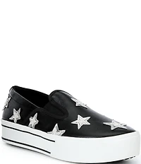 Ariat Women's Skylar Star Leather Slip On Platform Sneakers