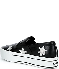 Ariat Women's Skylar Star Leather Slip On Platform Sneakers