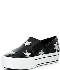 Ariat Women's Skylar Star Leather Slip On Platform Sneakers