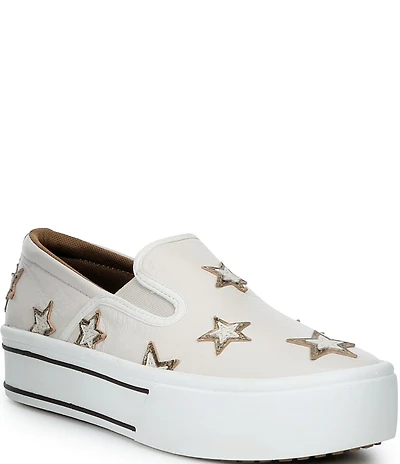 Ariat Women's Skylar Leather Star Detail Platform Slip On Sneakers