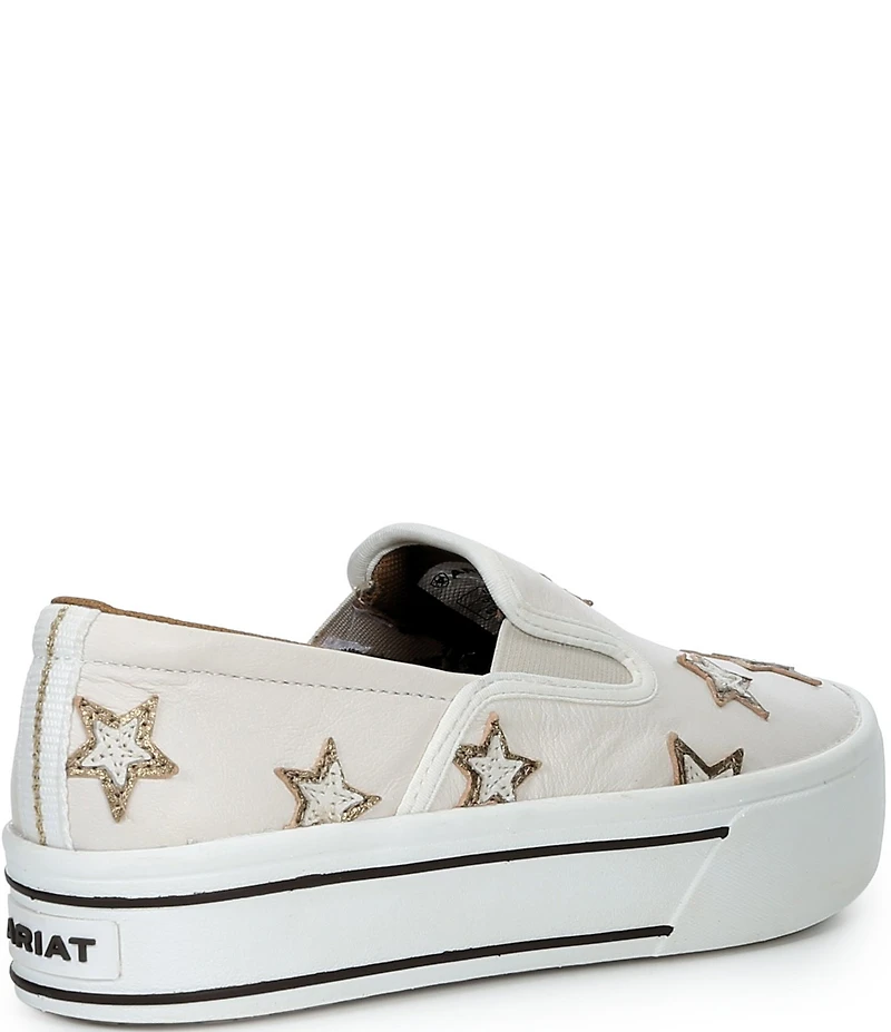 Ariat Women's Skylar Star Leather Slip On Platform Sneakers